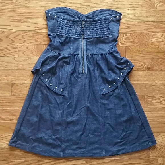 Chambray Strapless Dress - Picture 3 of 3